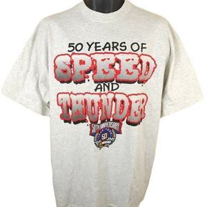 NASCAR Racing T Shirt Mens Size XL Vintage 90s 1998 50 Years Of Speed & Thunder